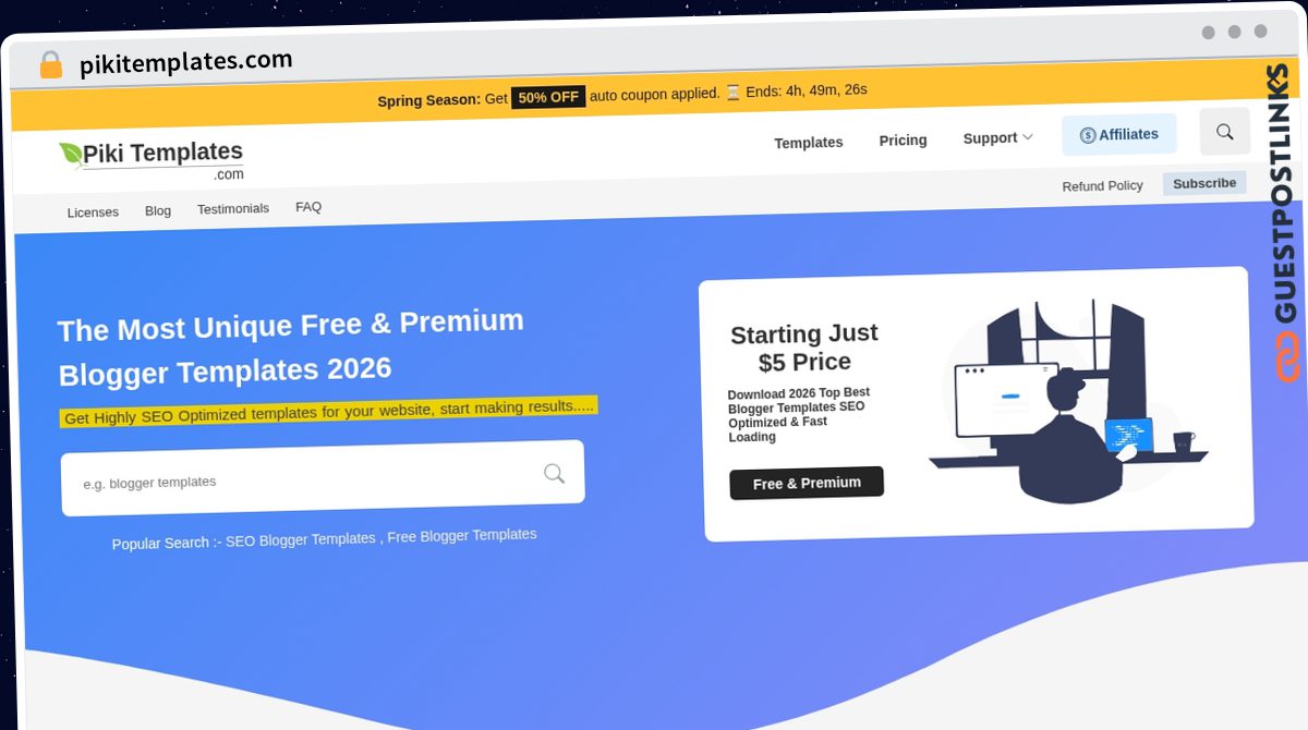 Publish Guest Post on pikitemplates.com