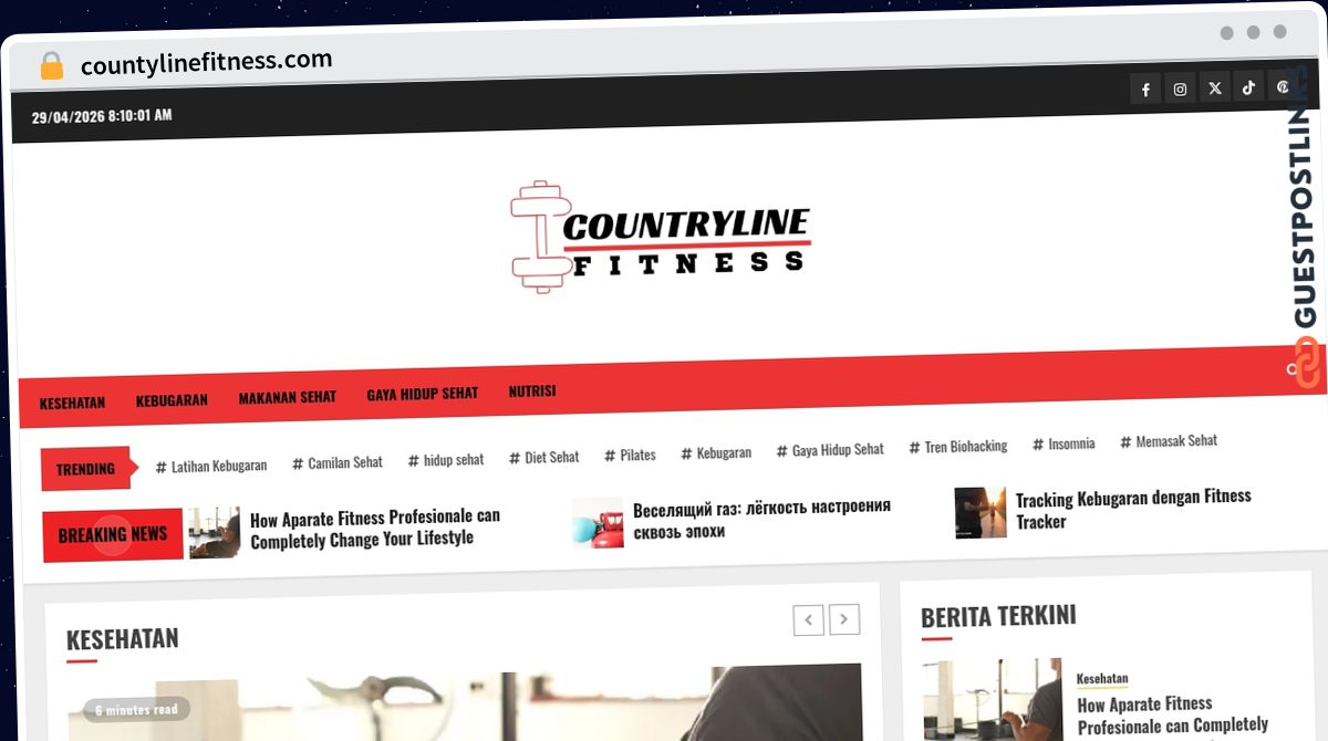 Publish Guest Post on countylinefitness.com