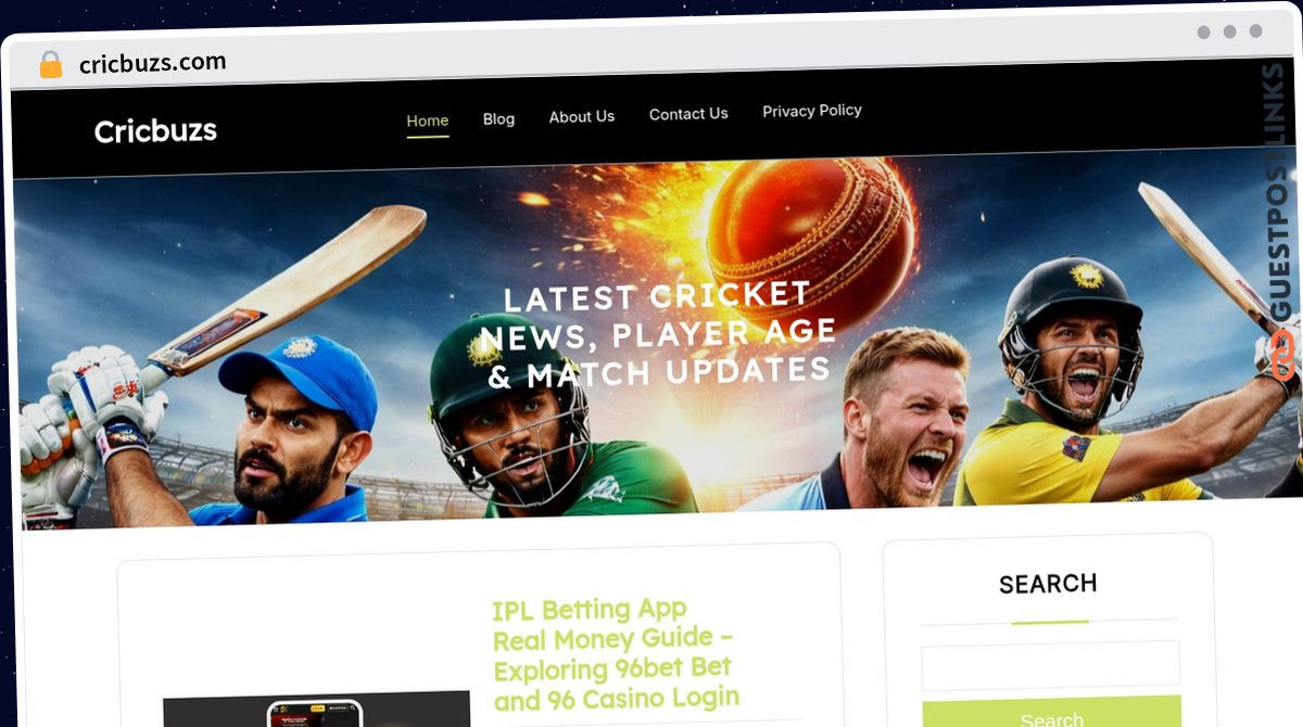 Publish Guest Post on cricbuzs.com