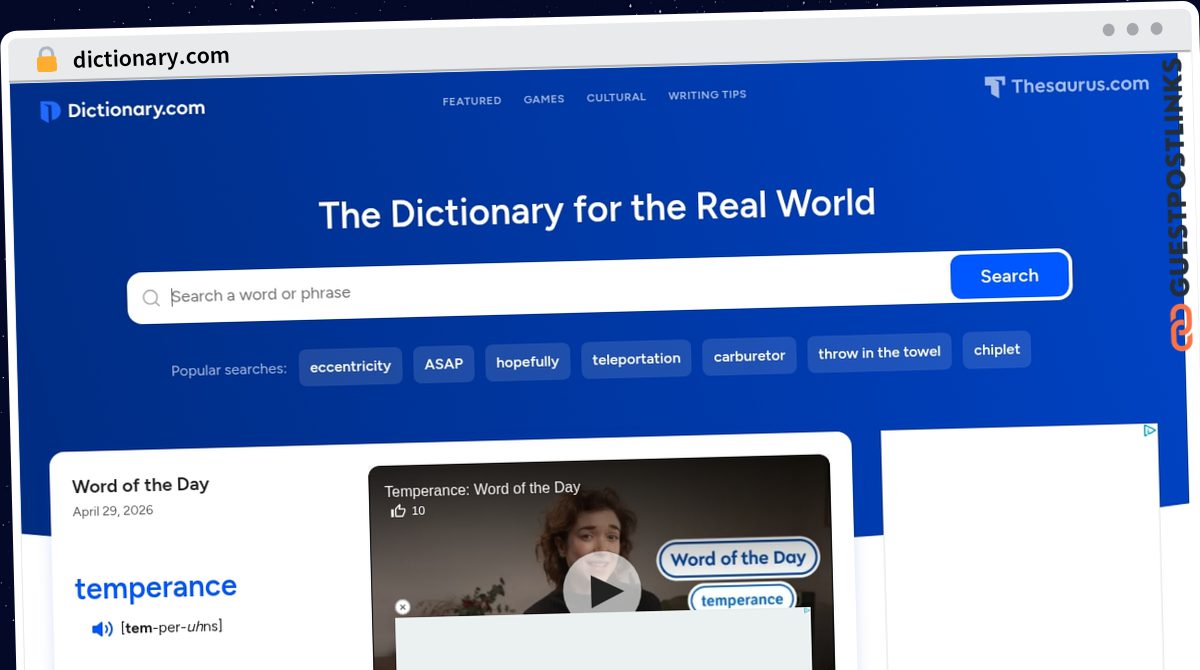 Publish Guest Post on dictionary.com