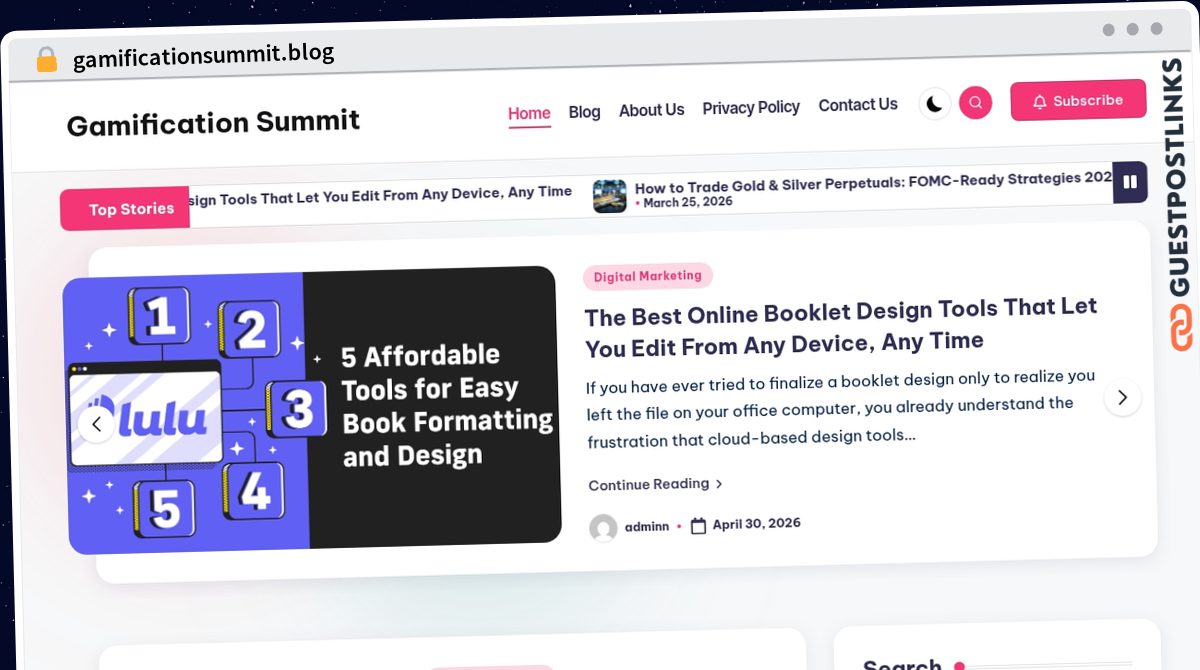 Publish Guest Post on gamificationsummit.blog