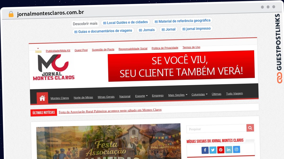 Publish Guest Post on jornalmontesclaros.com.br