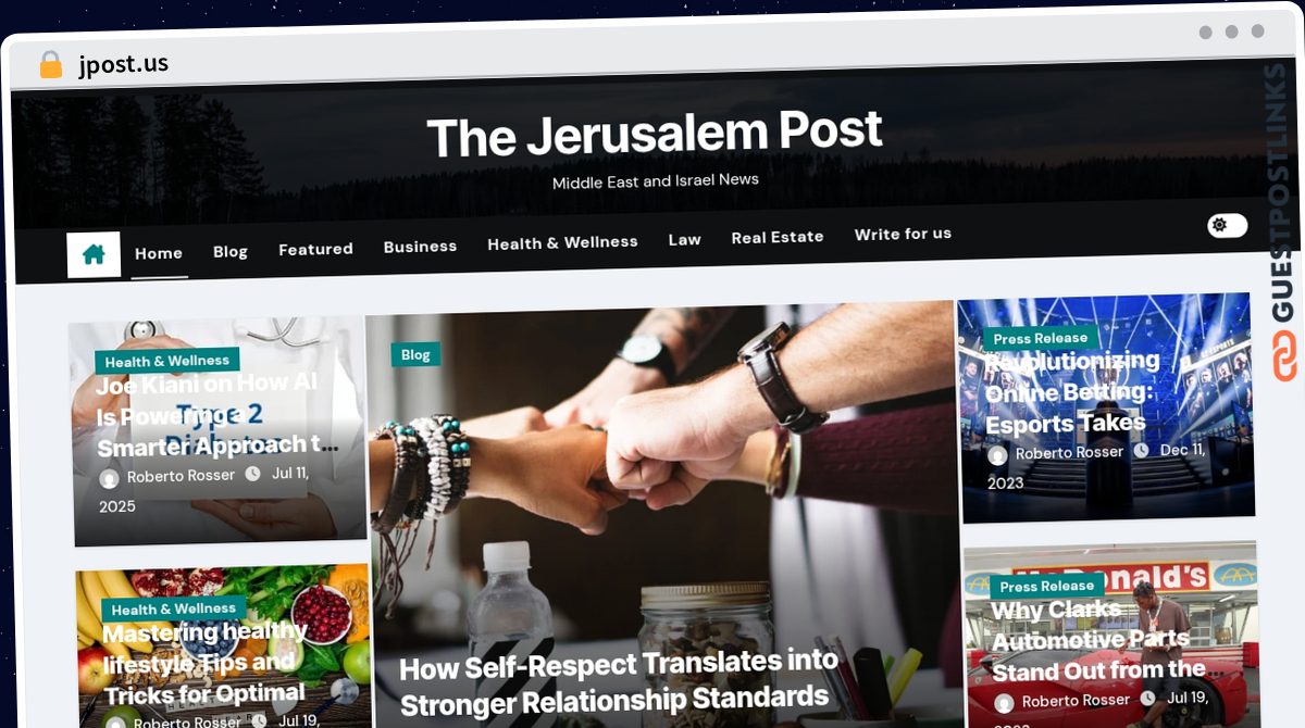 Publish Guest Post on jpost.us