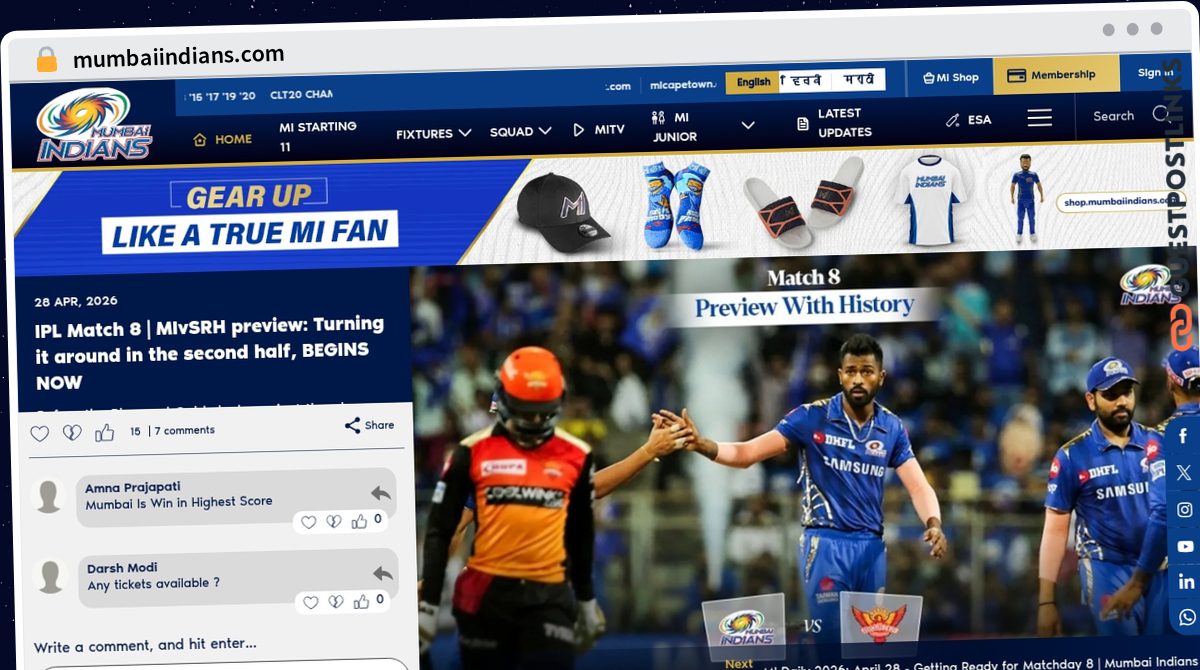 Publish Guest Post on mumbaiindians.com