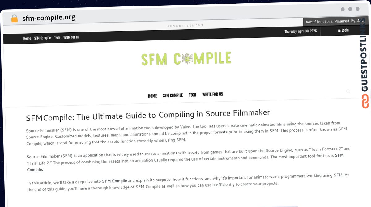 Publish Guest Post on sfm-compile.org