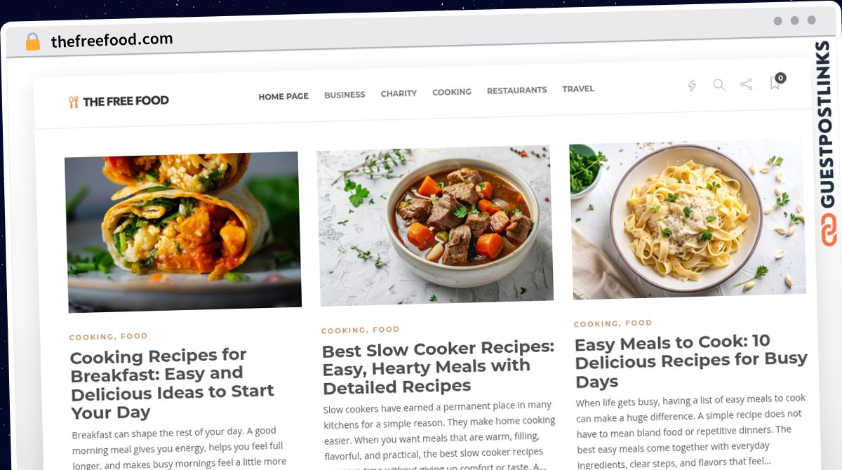 Publish Guest Post on thefreefood.com