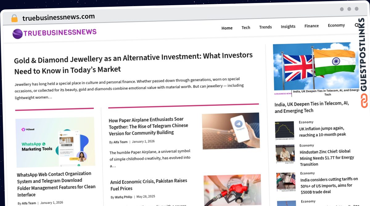 Publish Guest Post on truebusinessnews.com