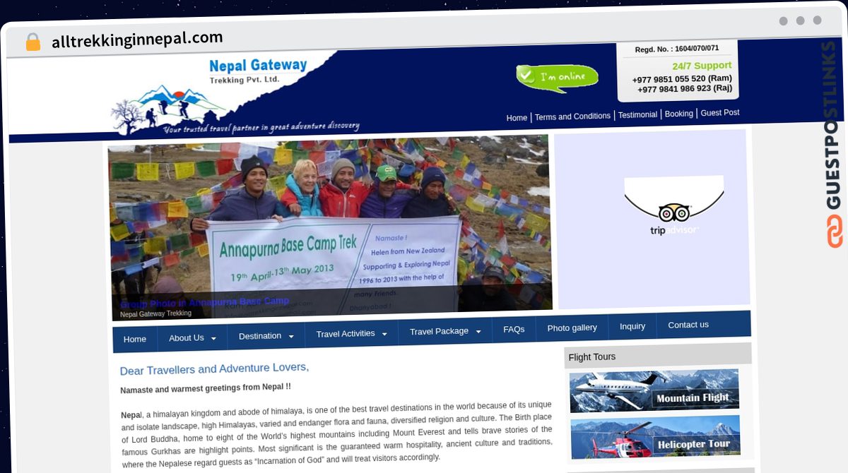 Publish Guest Post on alltrekkinginnepal.com