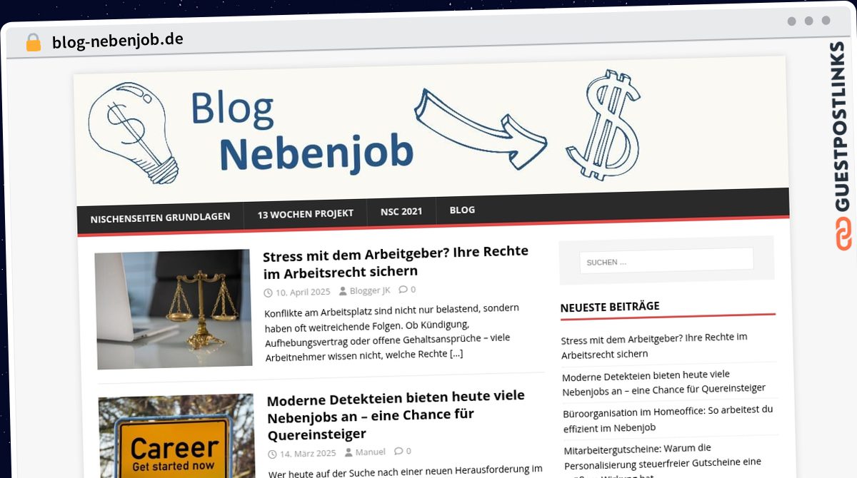 Publish Guest Post on blog-nebenjob.de