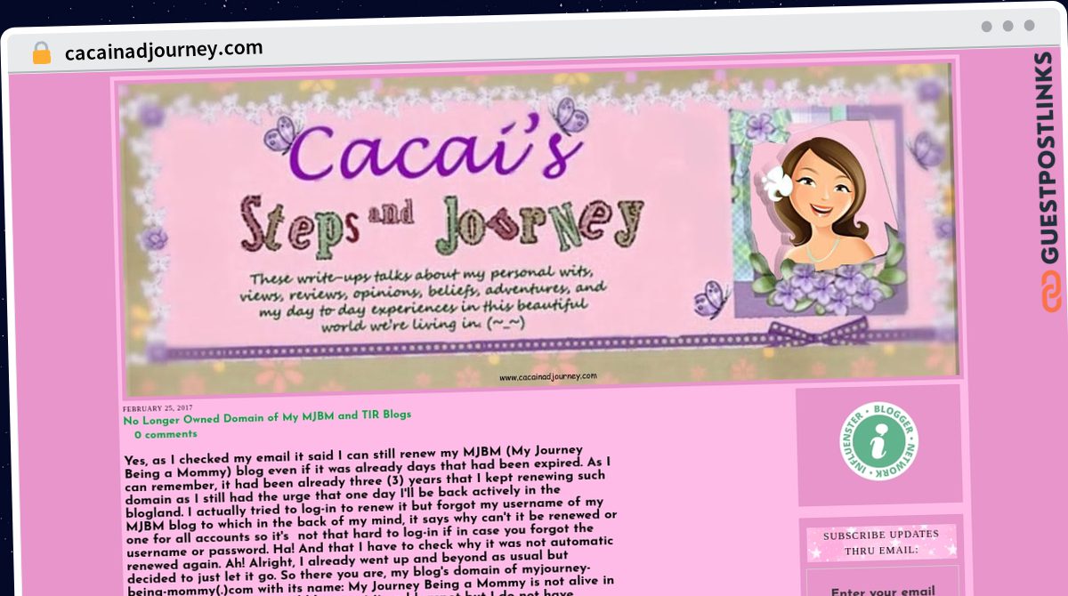 Publish Guest Post on cacainadjourney.com