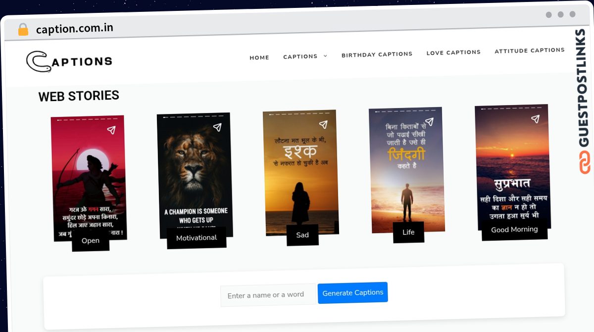 Publish Guest Post on caption.com.in