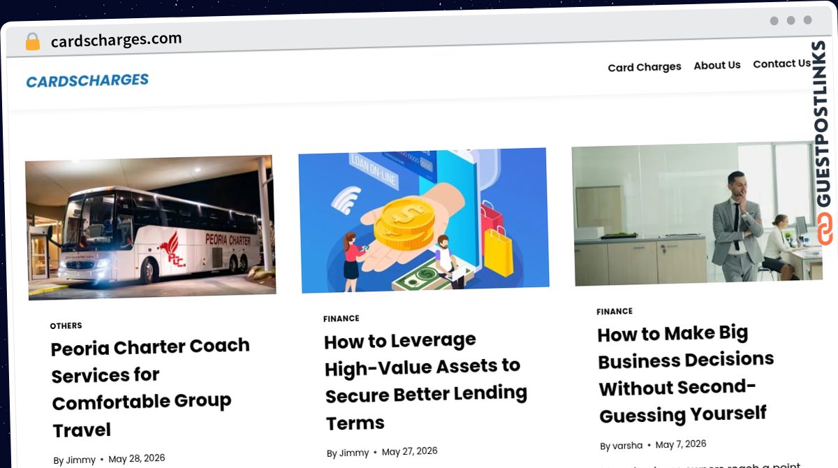 Publish Guest Post on cardscharges.com