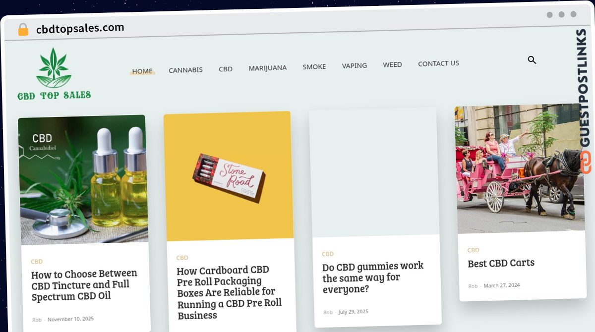 Publish Guest Post on cbdtopsales.com
