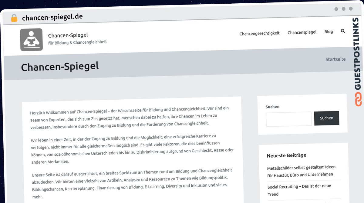Publish Guest Post on chancen-spiegel.de