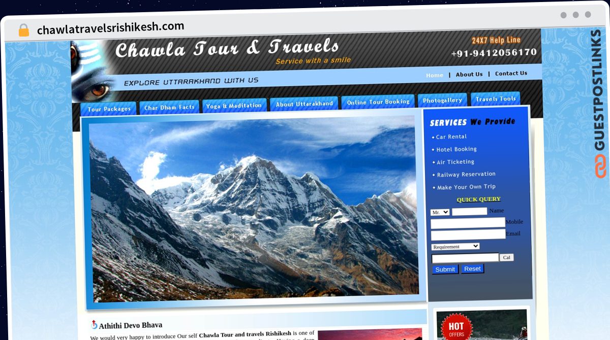 Publish Guest Post on chawlatravelsrishikesh.com