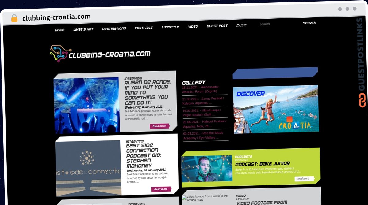 Publish Guest Post on clubbing-croatia.com