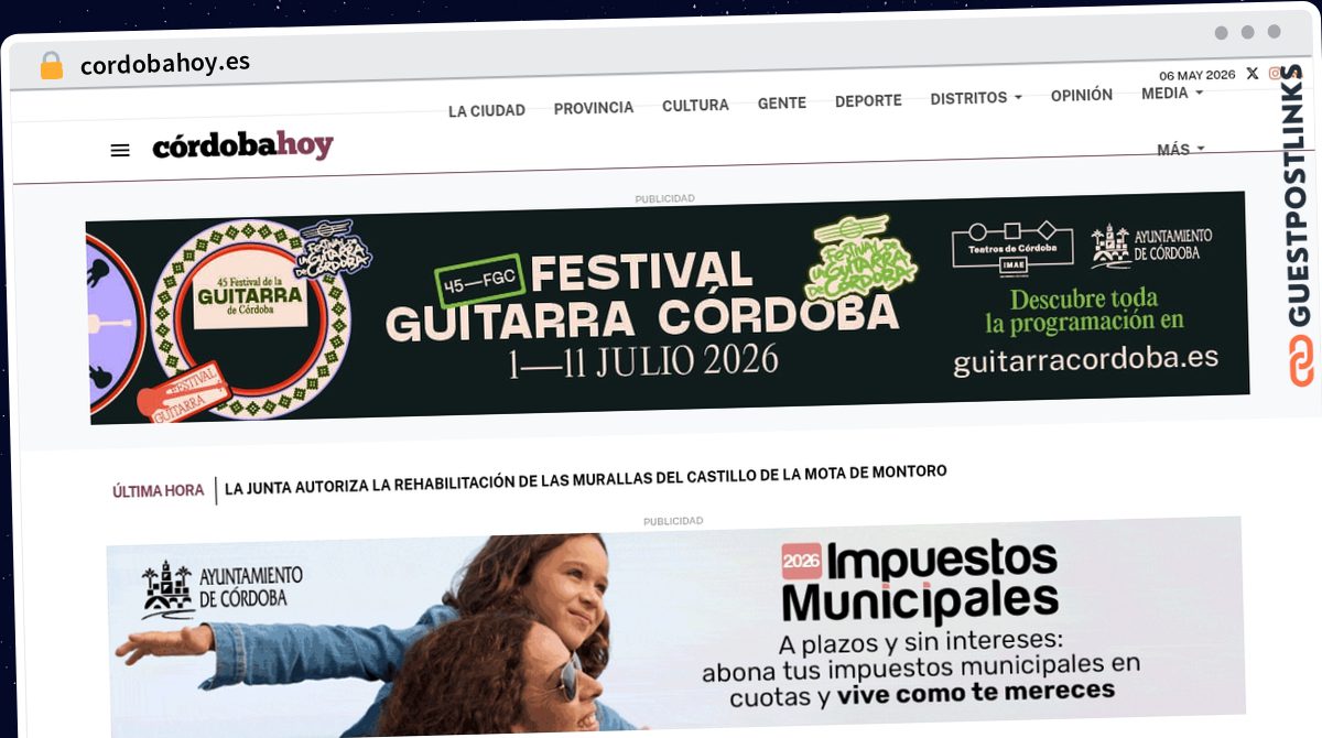 Publish Guest Post on cordobahoy.es