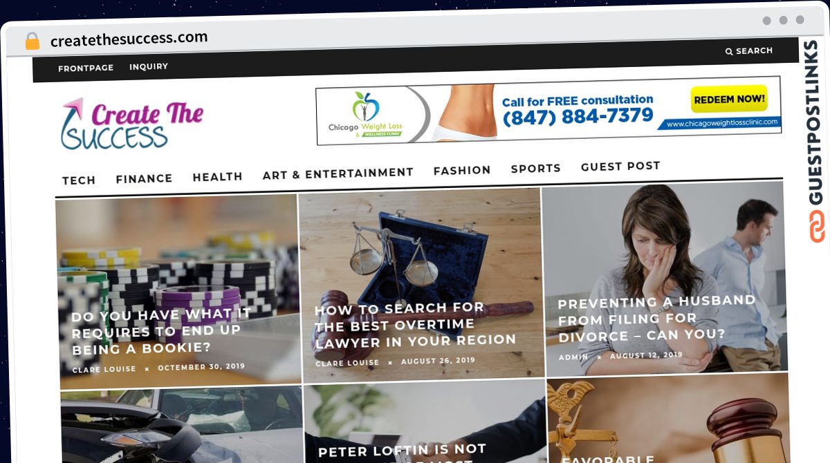 Publish Guest Post on createthesuccess.com