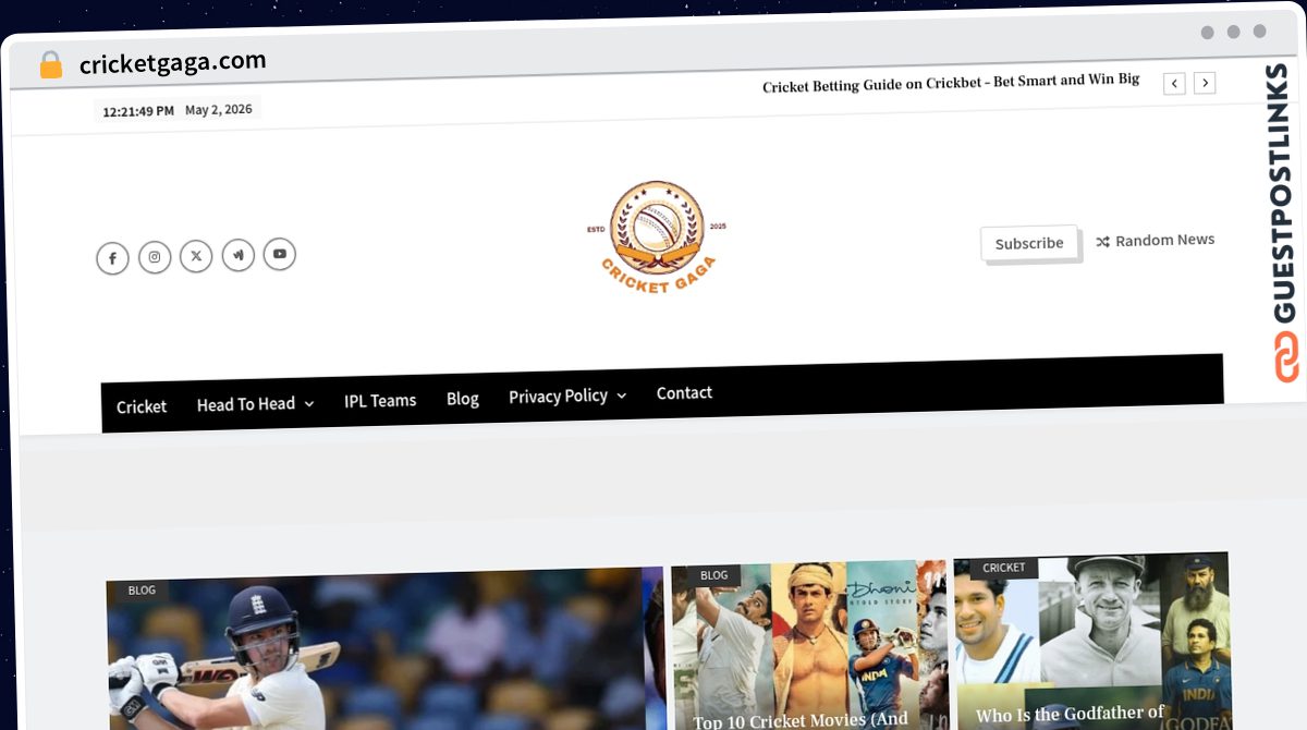 Publish Guest Post on cricketgaga.com