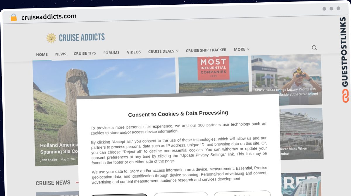 Publish Guest Post on cruiseaddicts.com