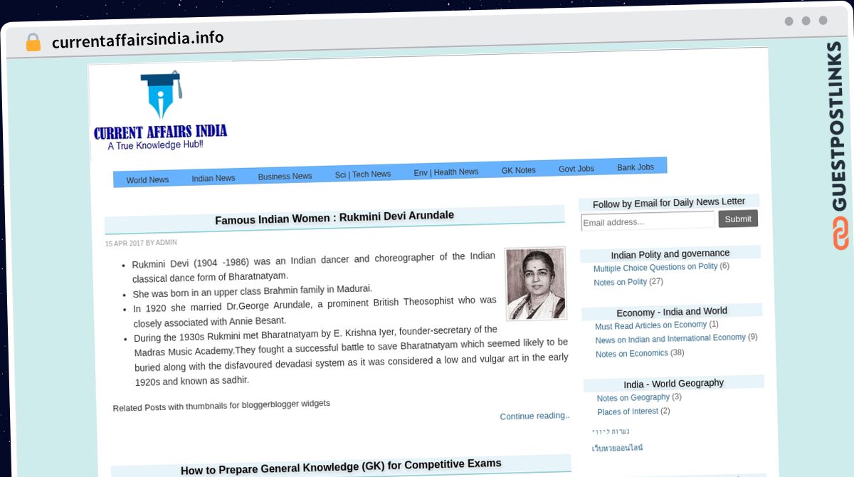 Publish Guest Post on currentaffairsindia.info