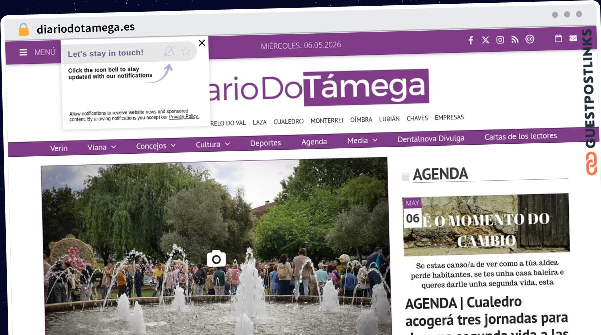 Publish Guest Post on diariodotamega.es