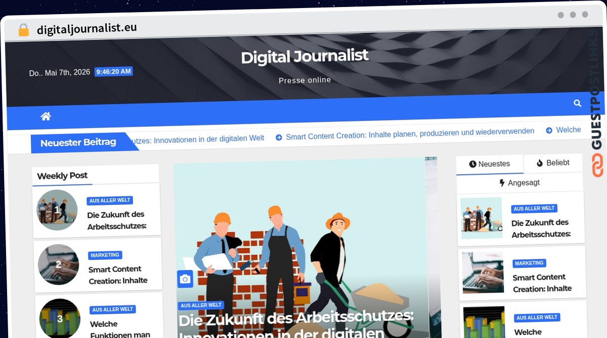 Publish Guest Post on digitaljournalist.eu
