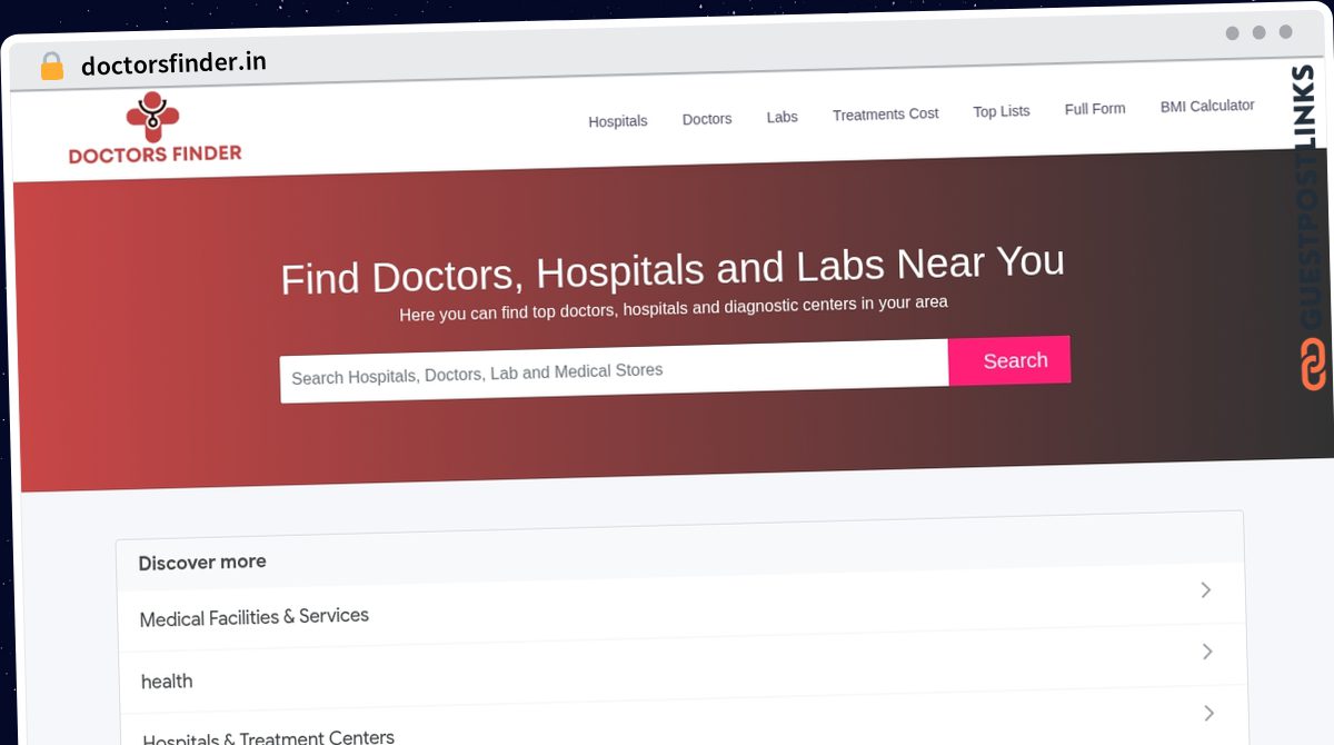 Publish Guest Post on doctorsfinder.in