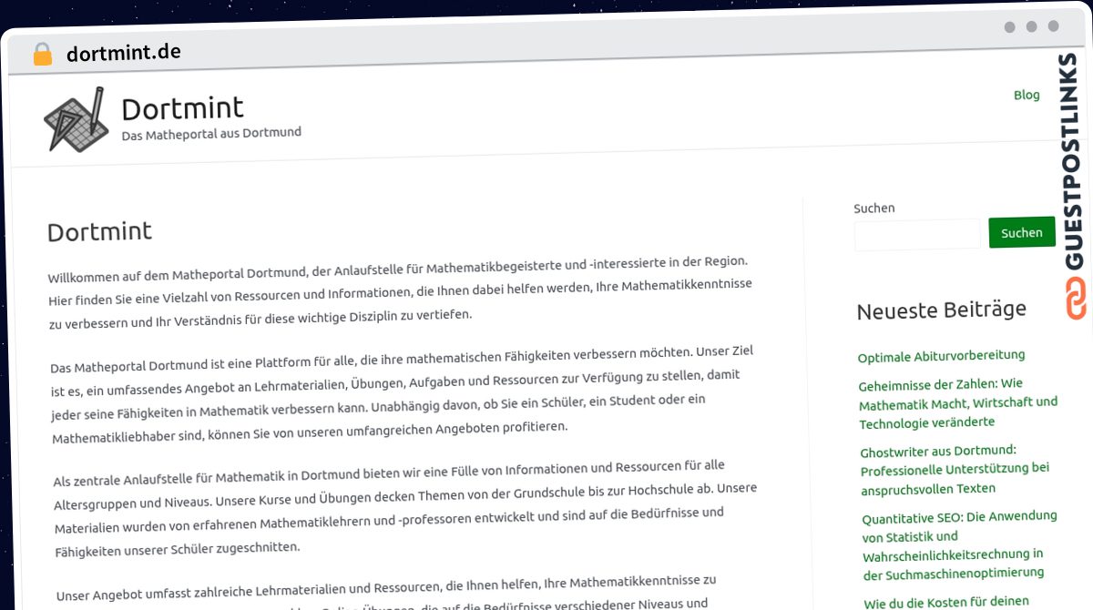 Publish Guest Post on dortmint.de