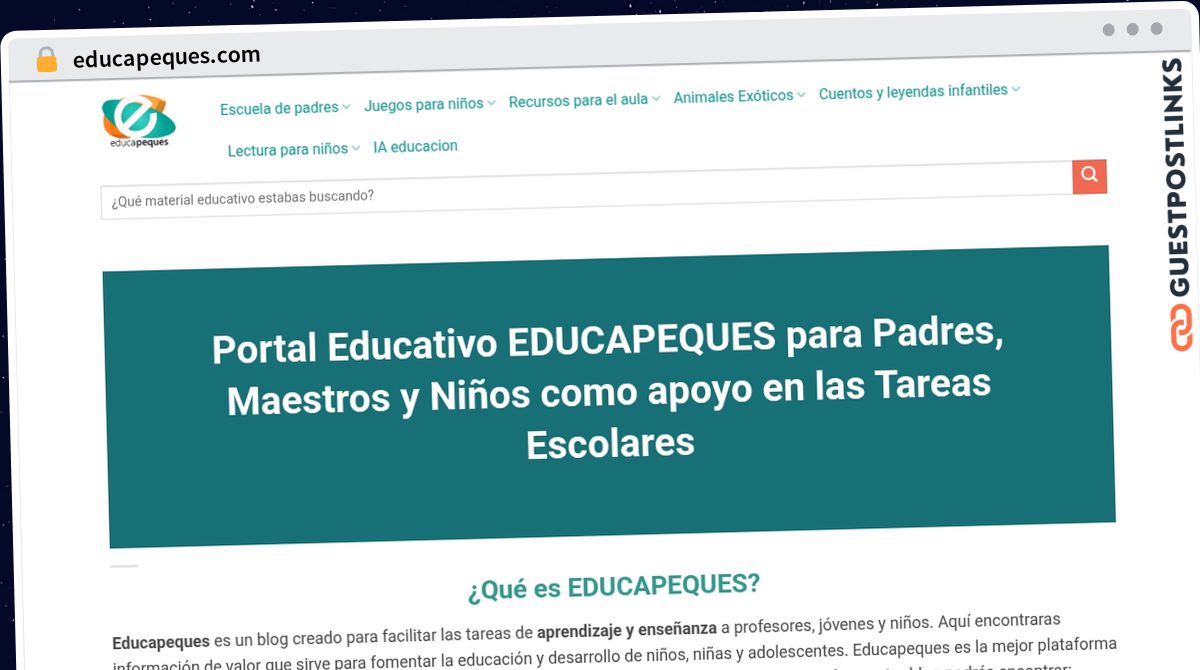 Publish Guest Post on educapeques.com