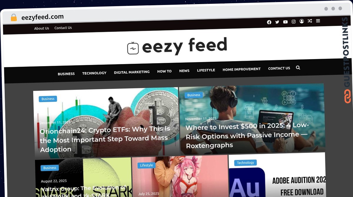Publish Guest Post on eezyfeed.com