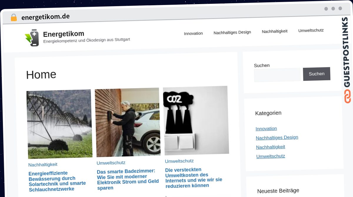 Publish Guest Post on energetikom.de