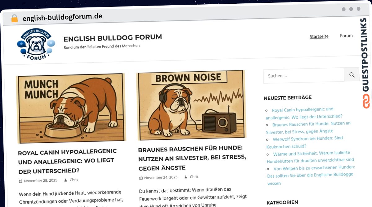 Publish Guest Post on english-bulldogforum.de
