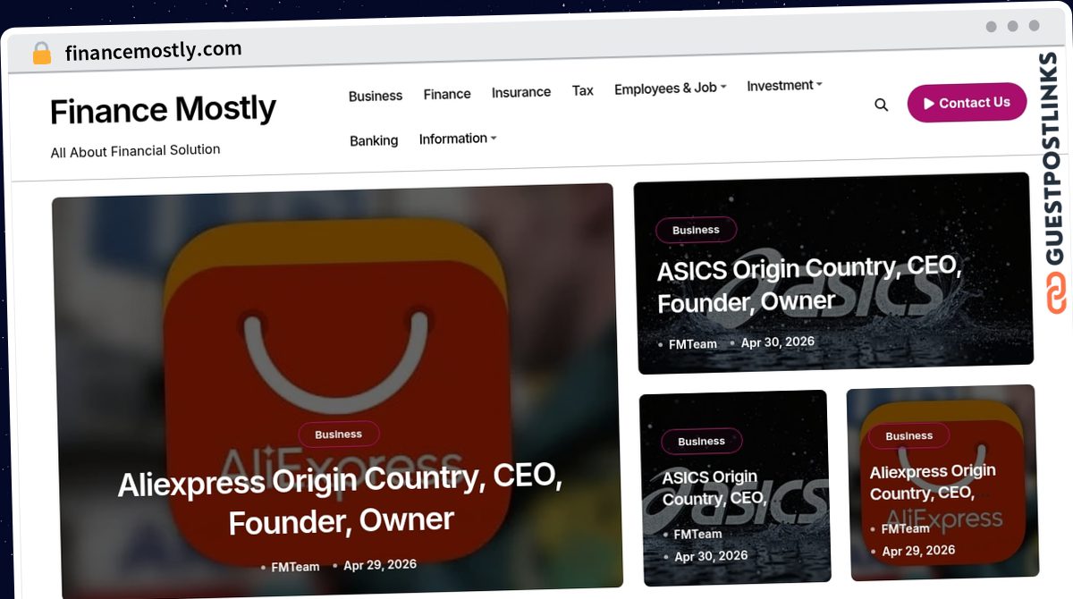Publish Guest Post on financemostly.com