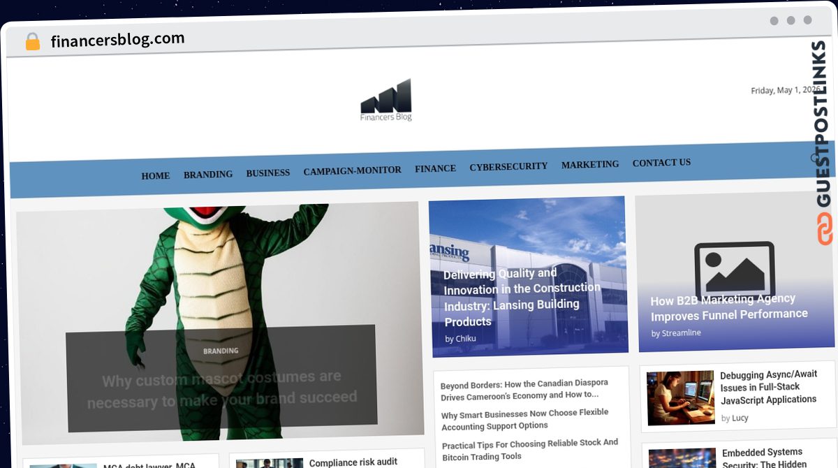 Publish Guest Post on financersblog.com
