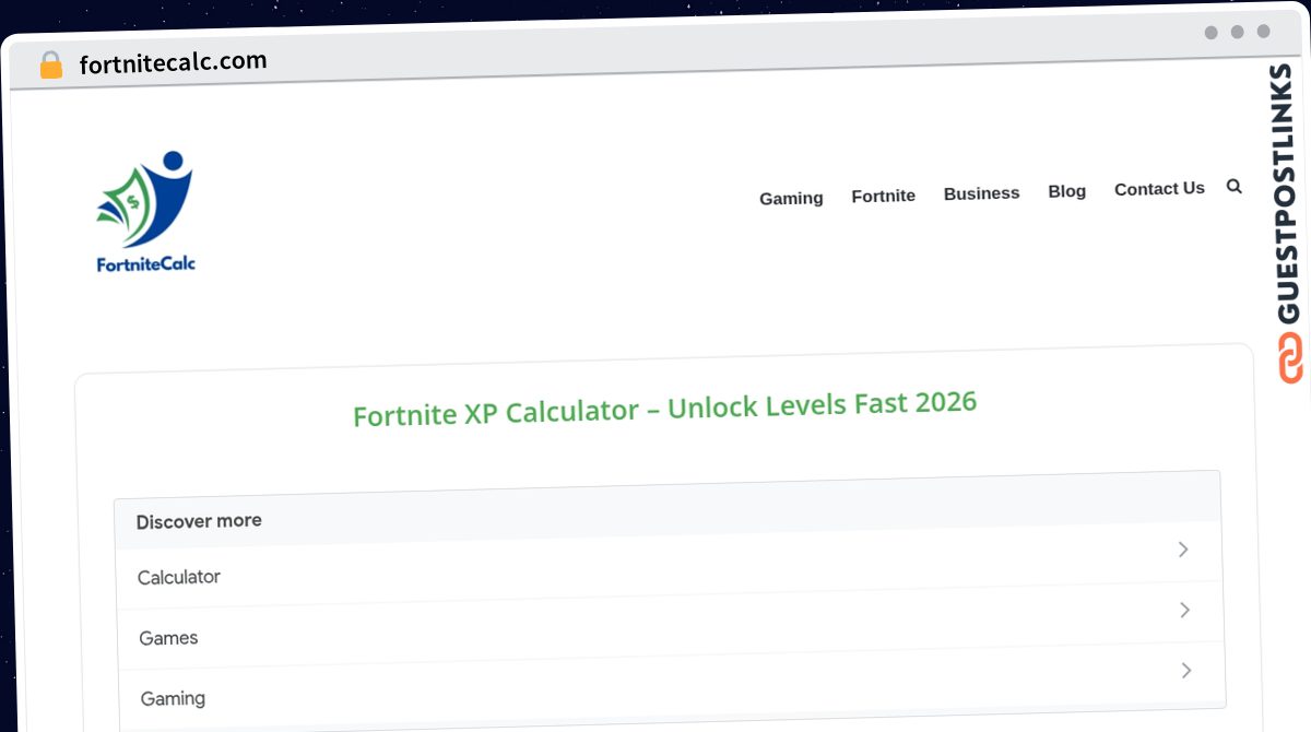 Publish Guest Post on fortnitecalc.com