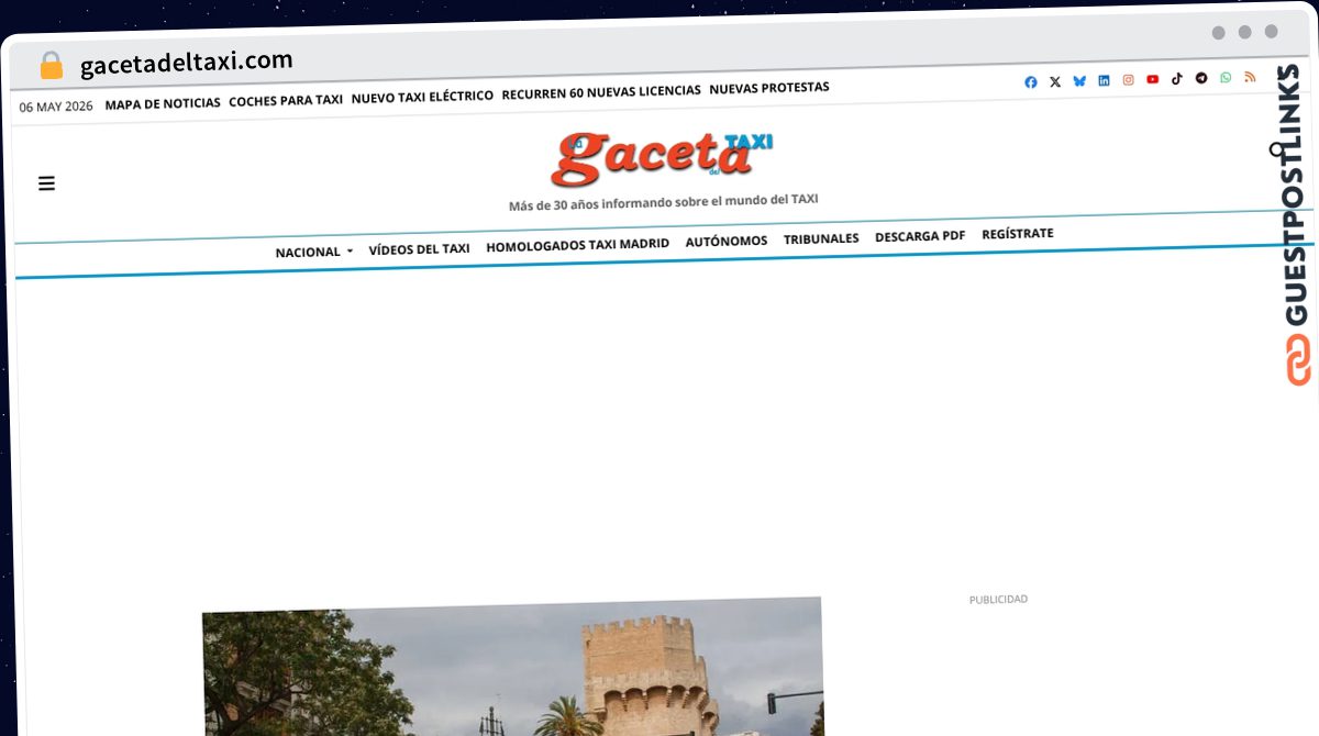 Publish Guest Post on gacetadeltaxi.com