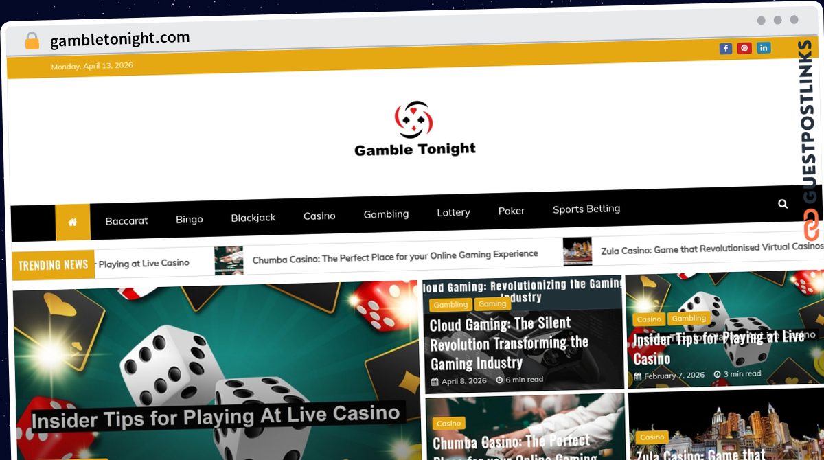 Publish Guest Post on gambletonight.com