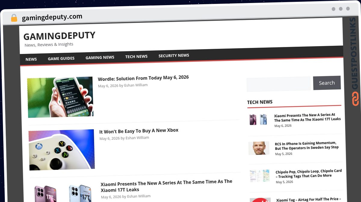 Publish Guest Post on gamingdeputy.com