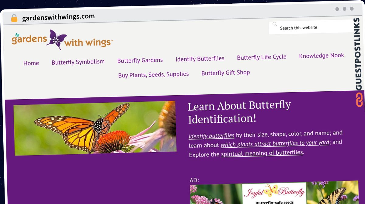 Publish Guest Post on gardenswithwings.com
