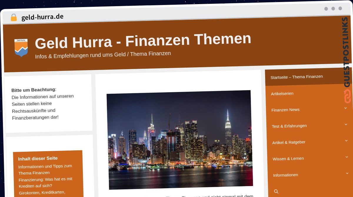 Publish Guest Post on geld-hurra.de