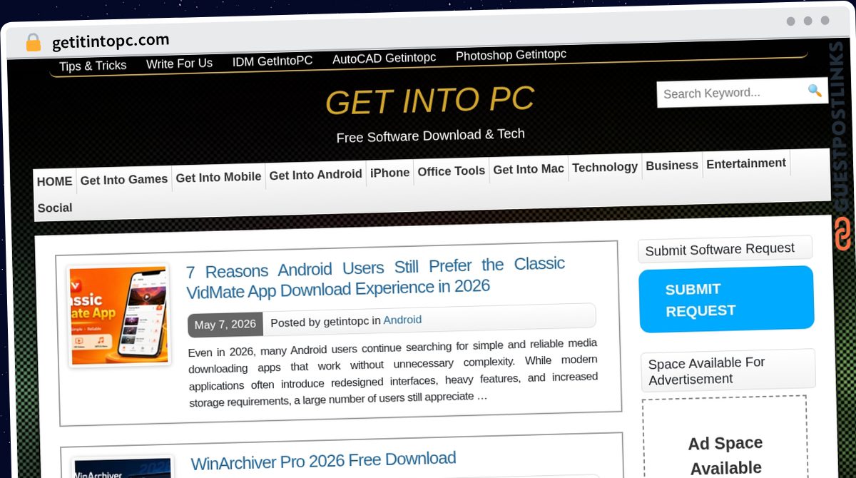 Publish Guest Post on getitintopc.com