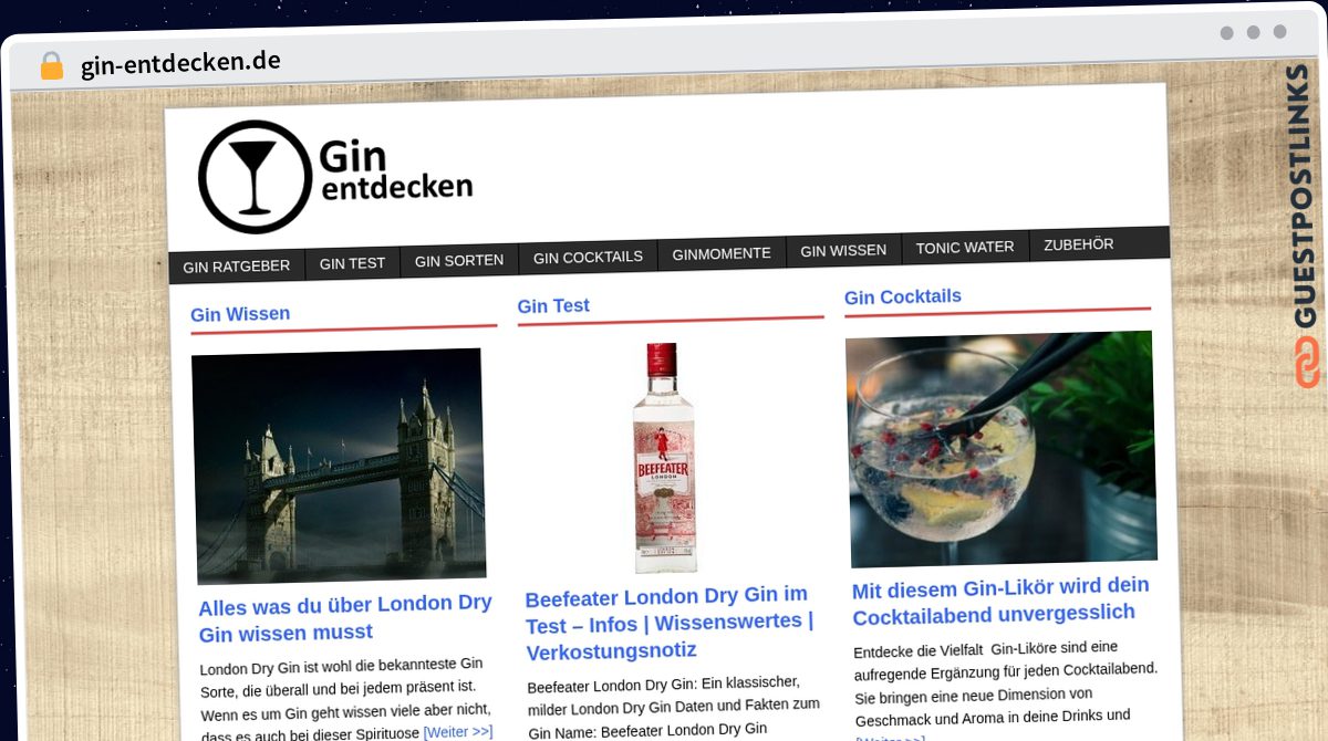 Publish Guest Post on gin-entdecken.de