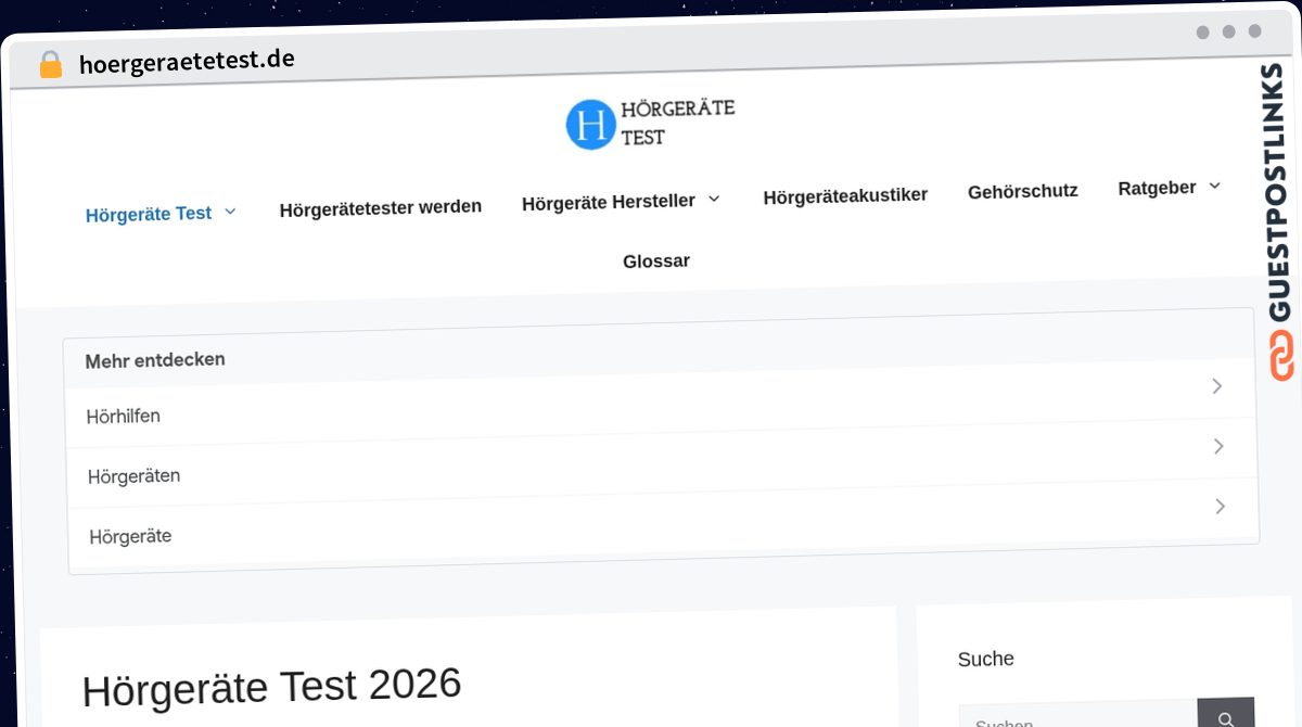 Publish Guest Post on hoergeraetetest.de