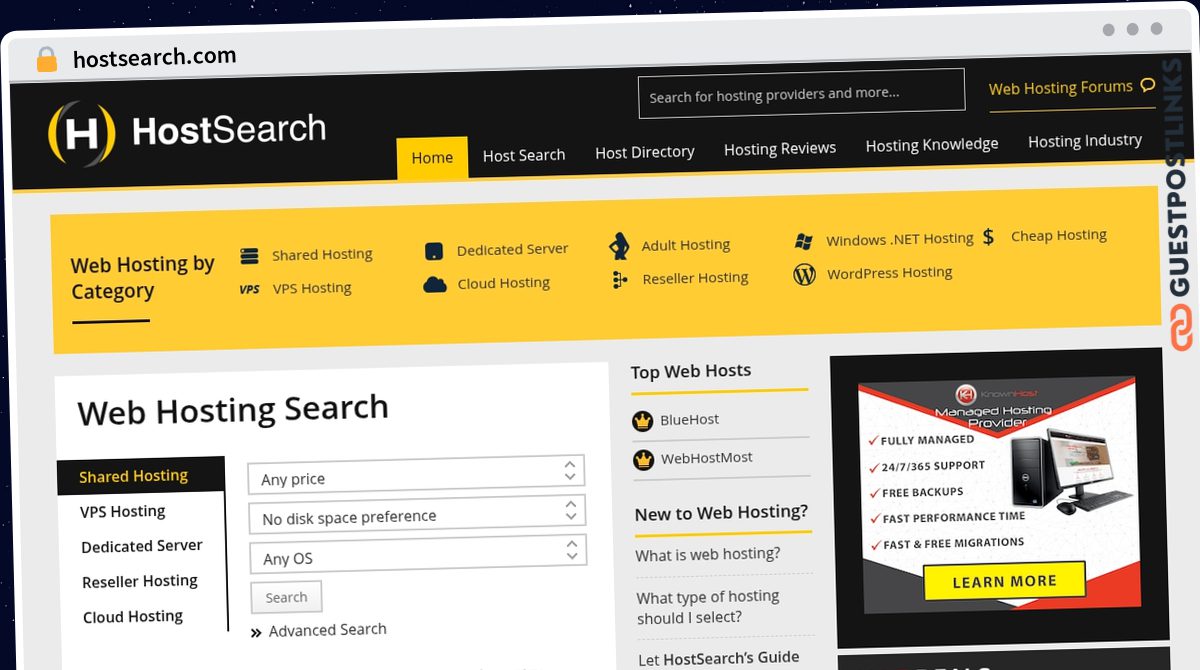 Publish Guest Post on hostsearch.com