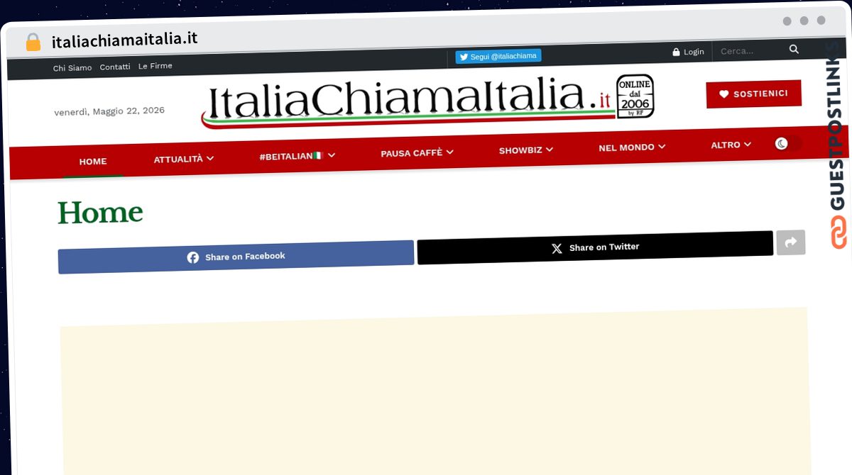 Publish Guest Post on italiachiamaitalia.it