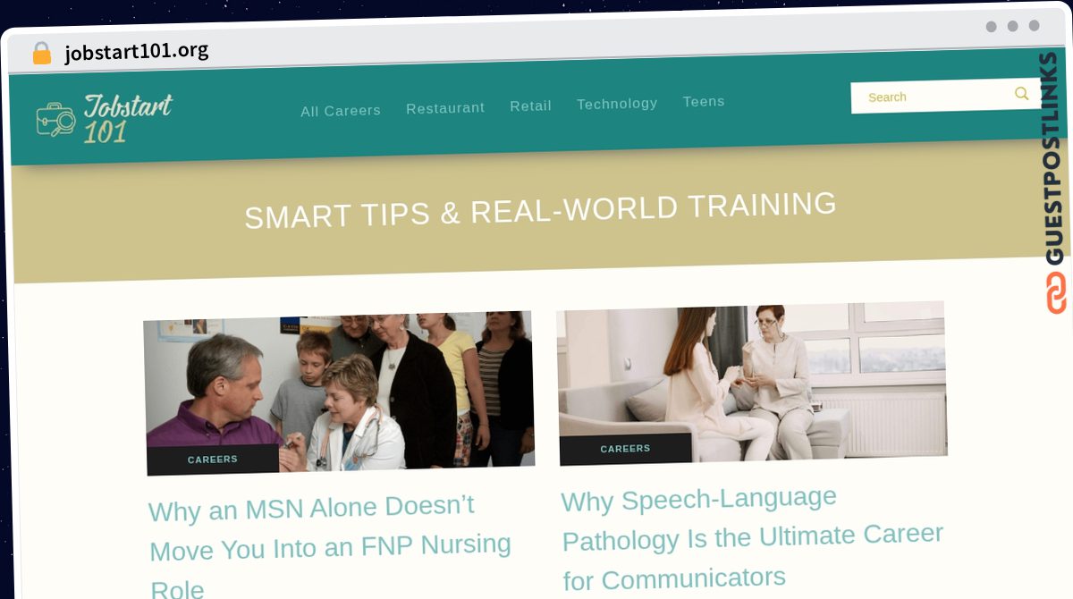 Publish Guest Post on jobstart101.org
