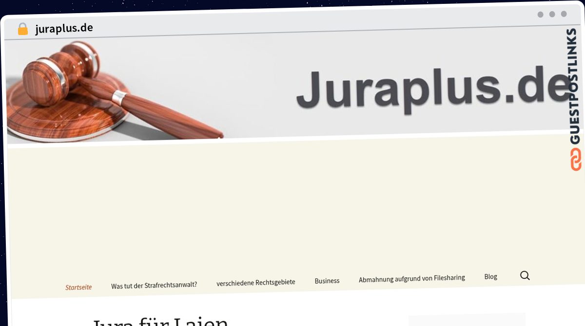 Publish Guest Post on juraplus.de