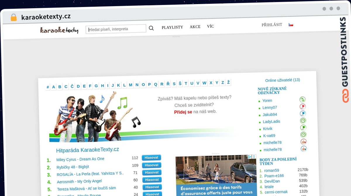 Publish Guest Post on karaoketexty.cz