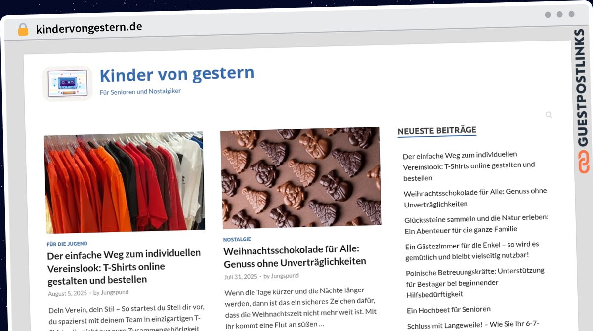 Publish Guest Post on kindervongestern.de